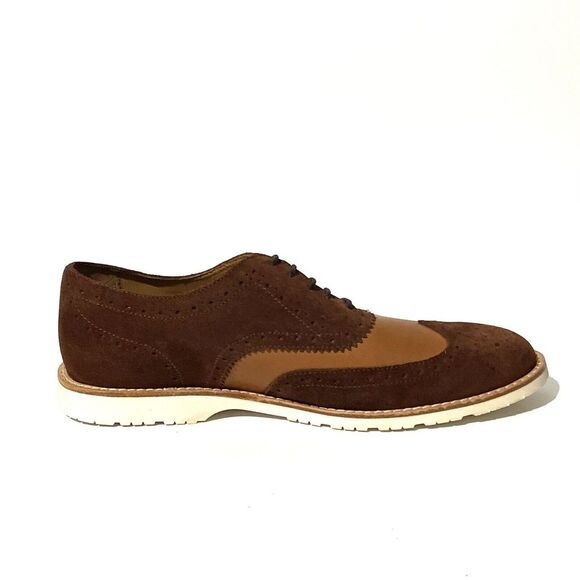 NEW Brooks Brothers Wingtip Brown Suede Dress Shoes Oxford Red Fleece Men\'s 9 main image 8